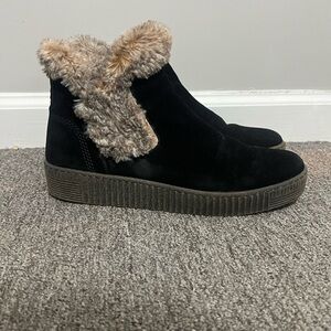 Gabor Women's Jollys Ankle Boots Fur 7.5 Black Suede